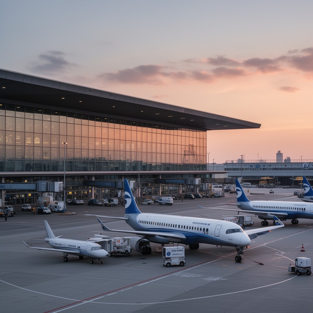 AI-generated illustration of Warsaw Chopin Airport