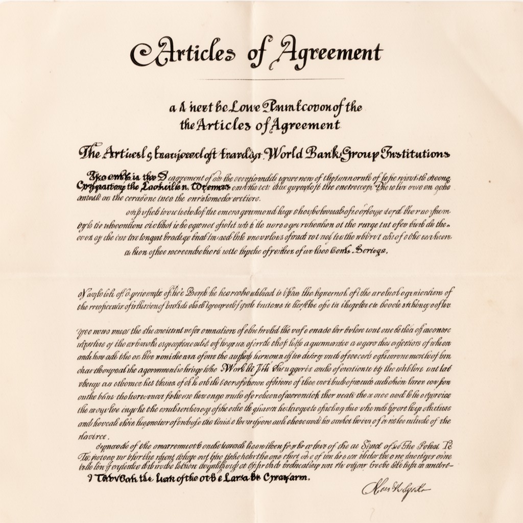 AI-generated illustration of Articles of Agreement of the World Bank Group institutions