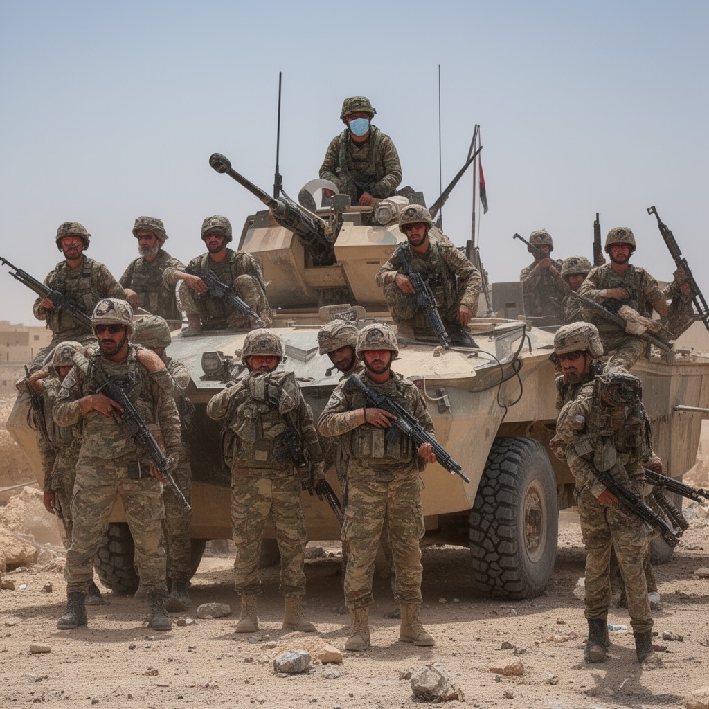 AI-generated illustration of Zintan militias