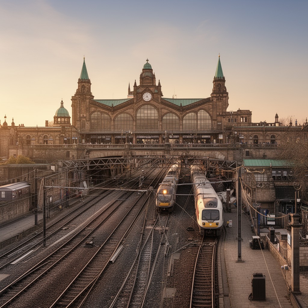 AI-generated illustration of York railway station