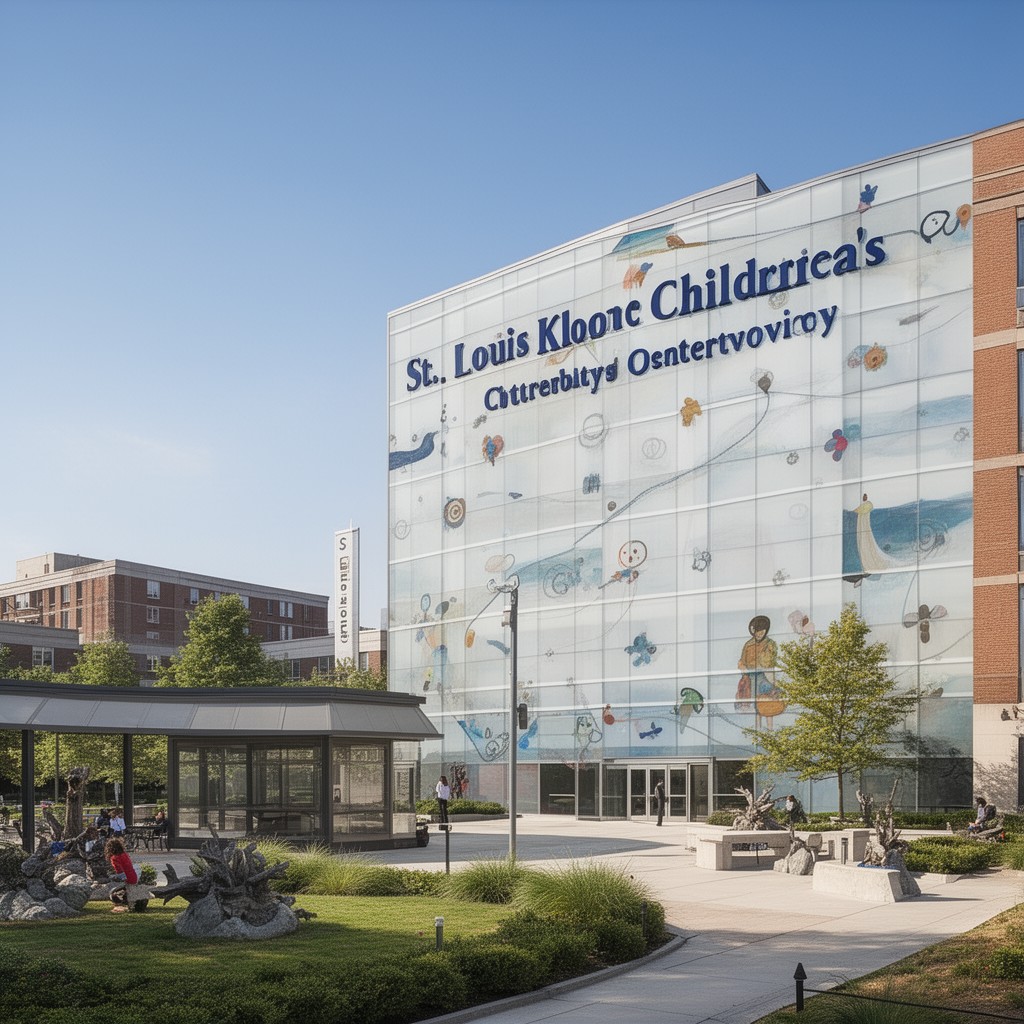 AI-generated illustration of St. Louis Children’s Hospital