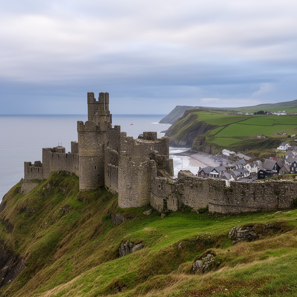 AI-generated illustration of Harlech