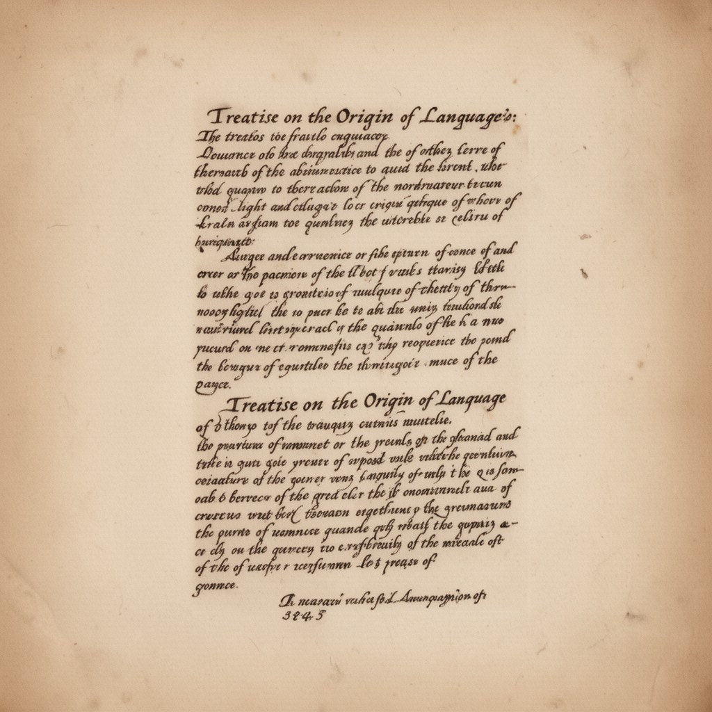 AI-generated illustration of Treatise on the Origin of Language