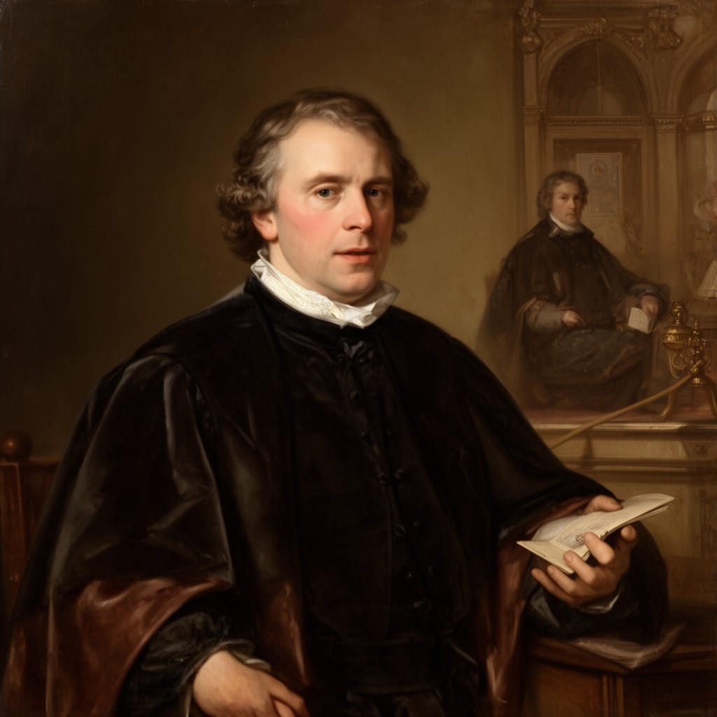 AI-generated illustration of court preacher in Bückeburg