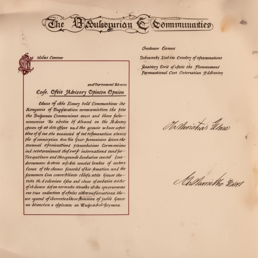 AI-generated illustration of Advisory Opinion on the Greco-Bulgarian Communities