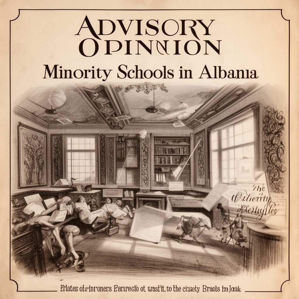 AI-generated illustration of Advisory Opinion on Minority Schools in Albania