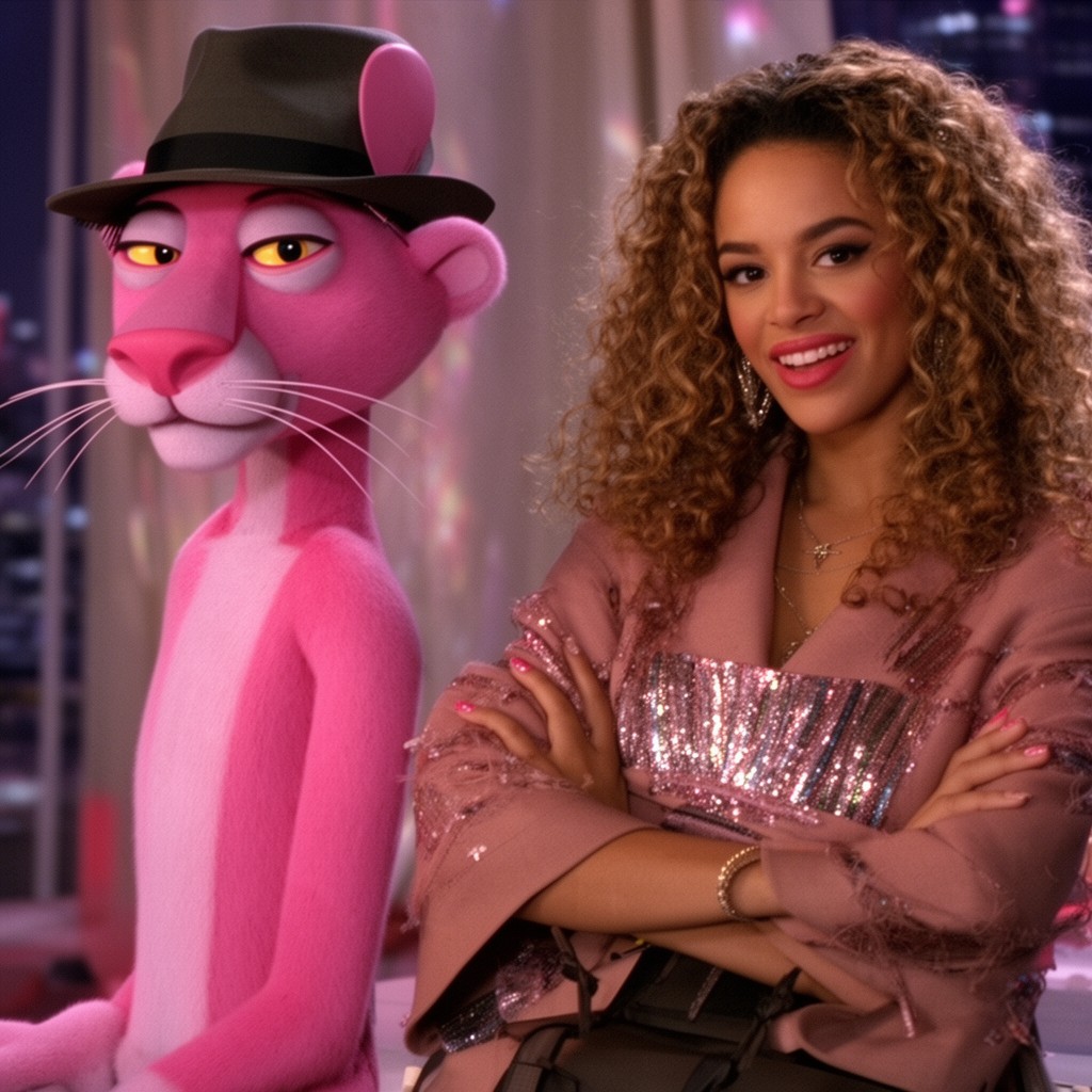 AI-generated illustration of The Pink Panther (2006 film)
