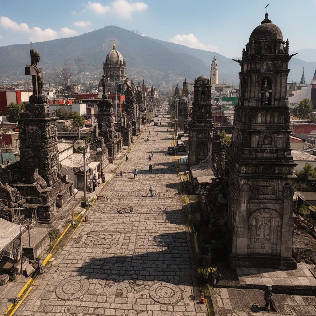 AI-generated illustration of Calzada de los Misterios