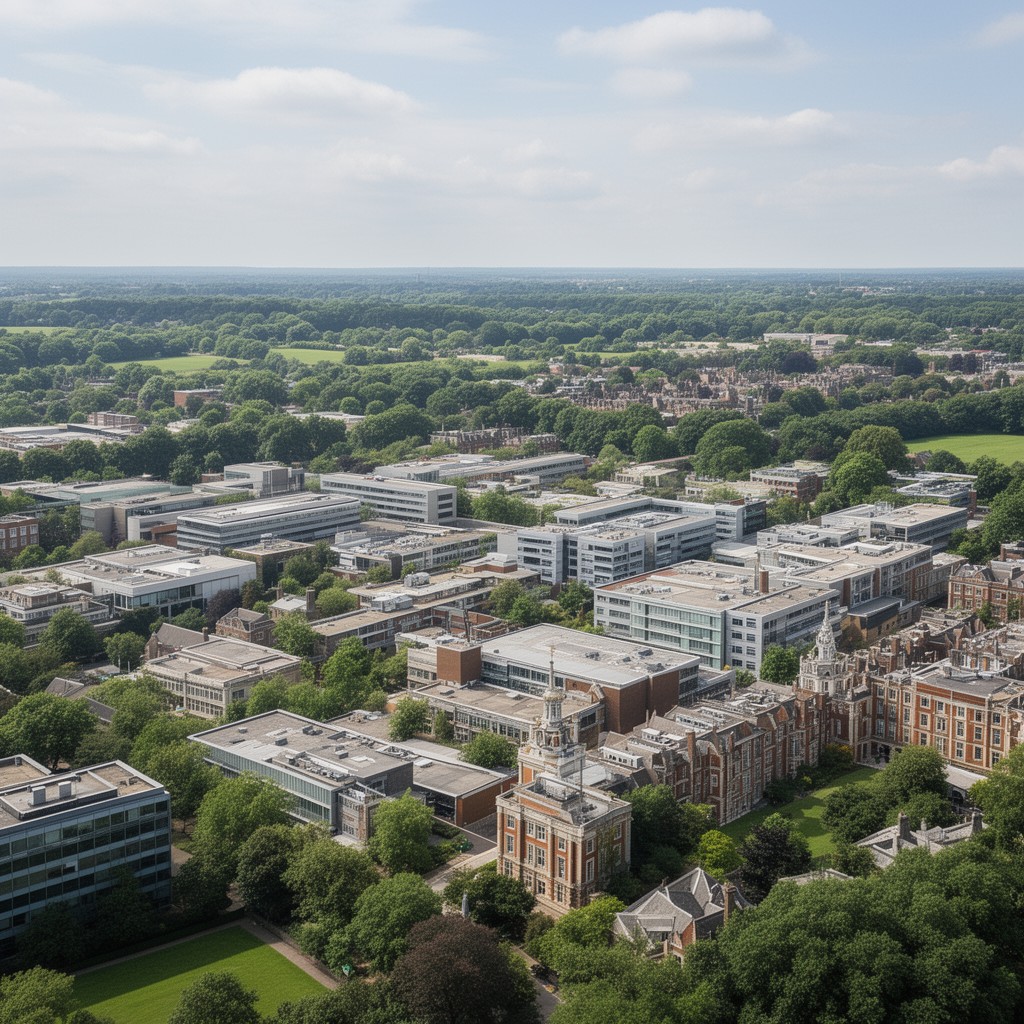AI-generated illustration of West Cambridge site