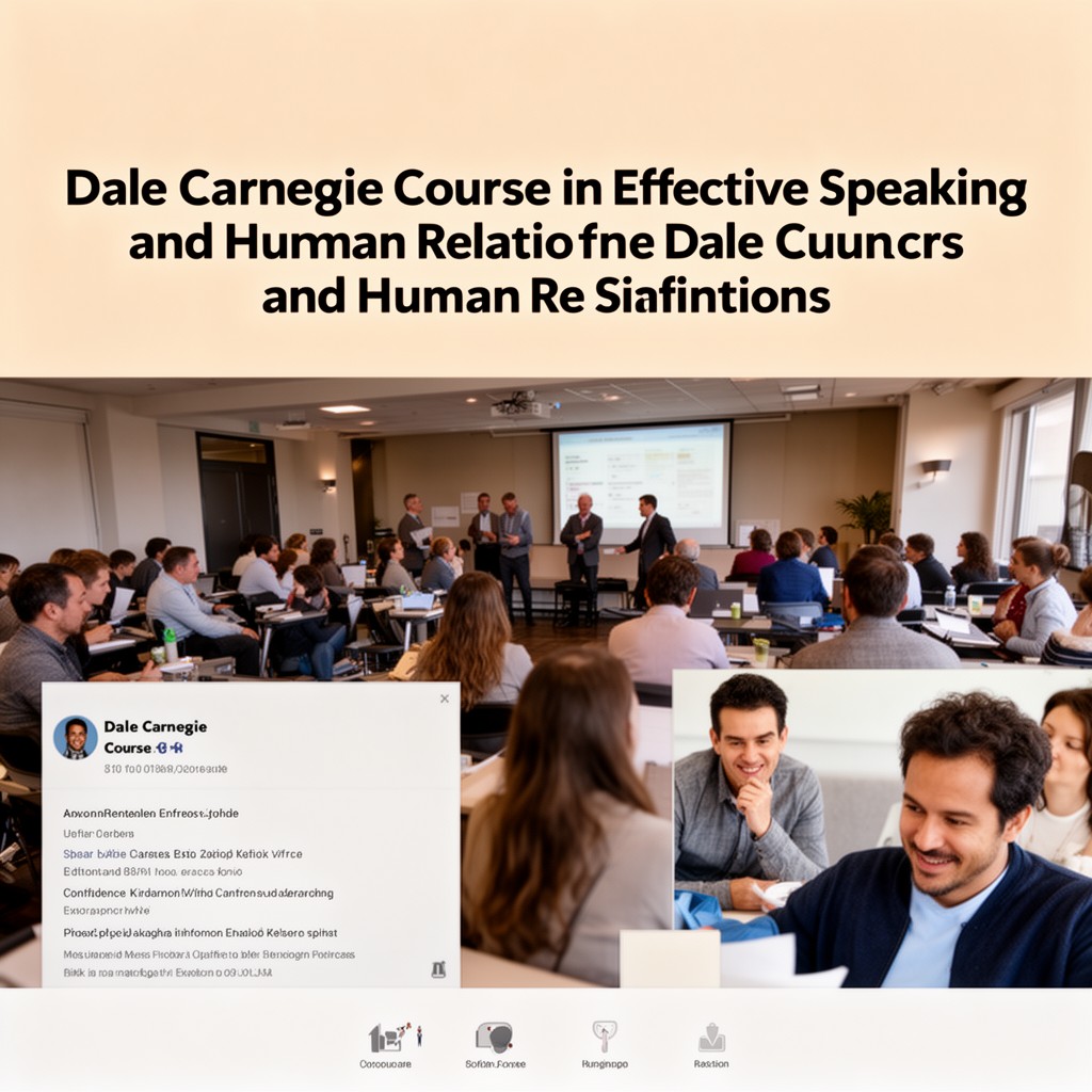 AI-generated illustration of Dale Carnegie Course in Effective Speaking and Human Relations