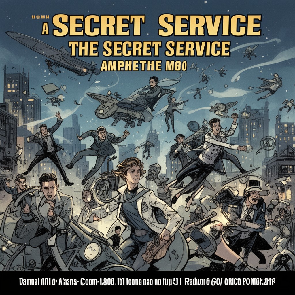 AI-generated illustration of The Secret Service (comic book) by Mark Millar and Dave Gibbons