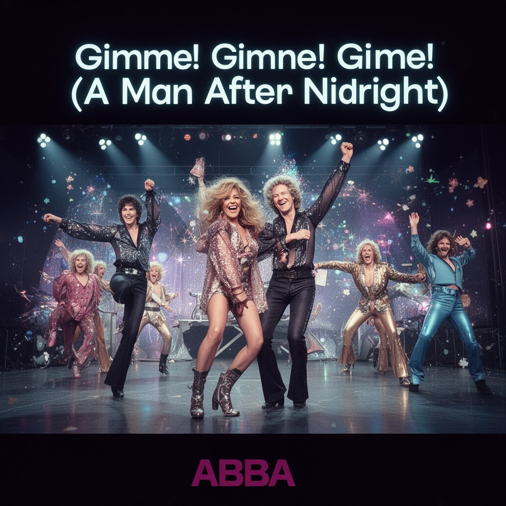 AI-generated illustration of Gimme! Gimme! Gimme! (A Man After Midnight)
