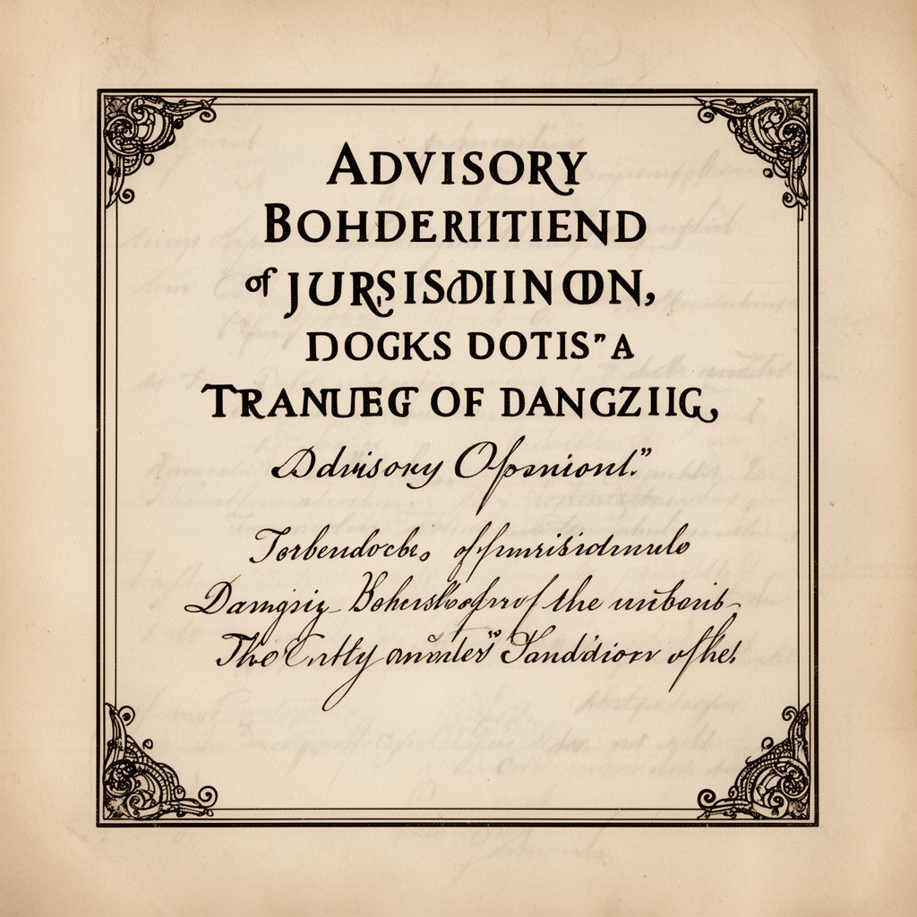 AI-generated illustration of Advisory Opinion on the Jurisdiction of the Courts of Danzig