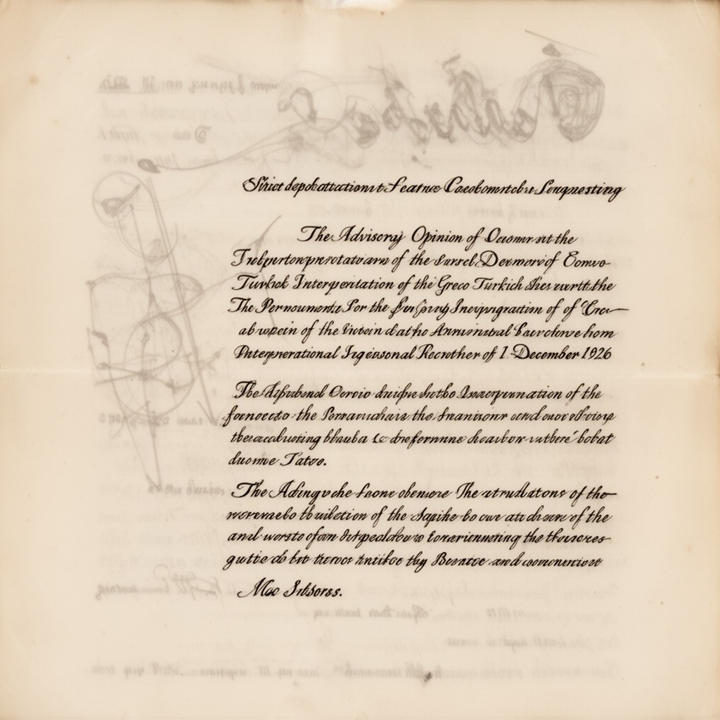 AI-generated illustration of Advisory Opinion on the Interpretation of the Greco-Turkish Agreement of 1 December 1926