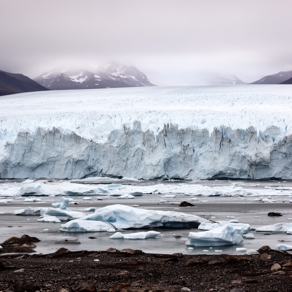AI-generated illustration of Heezen Glacier