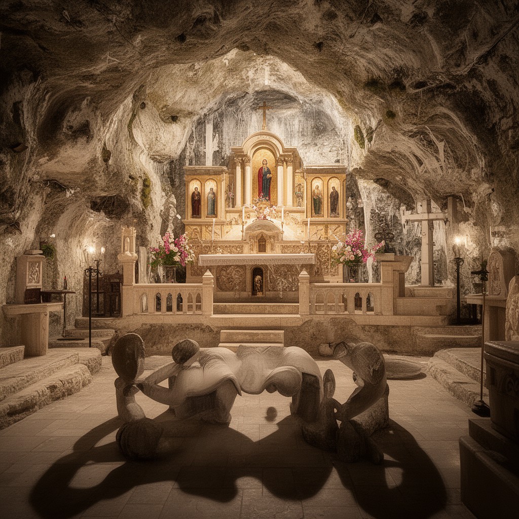 AI-generated illustration of Milk Grotto