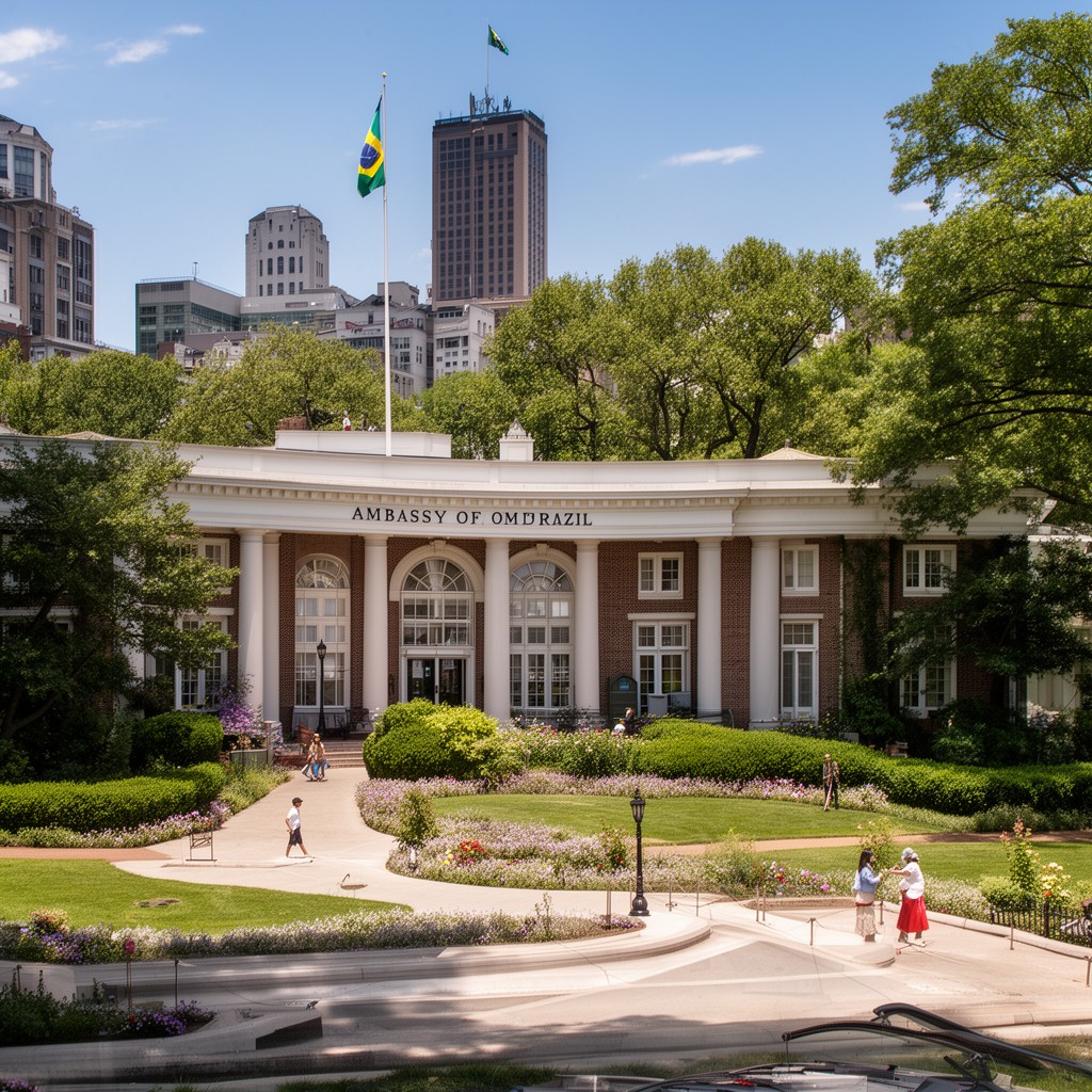 AI-generated illustration of Embassy of Brazil in Washington, D.C.