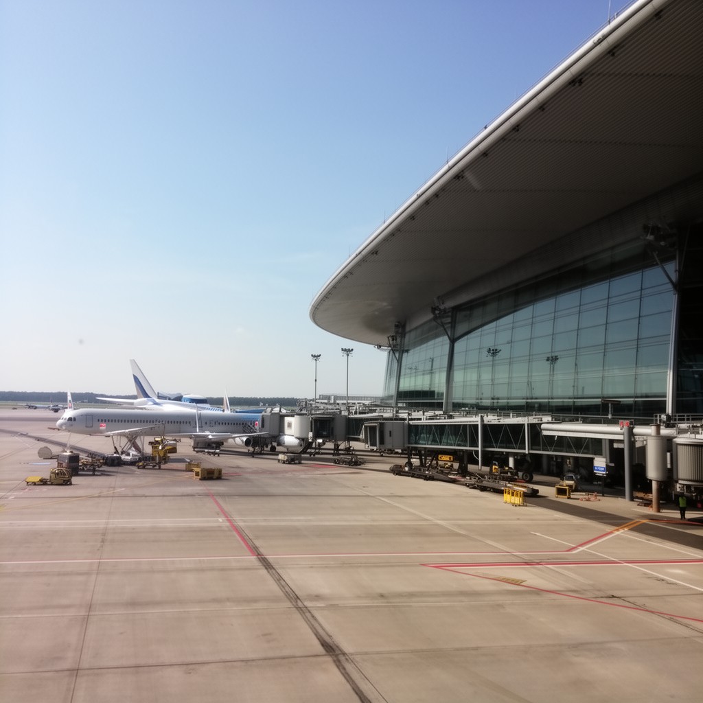 AI-generated illustration of Warsaw Modlin Airport