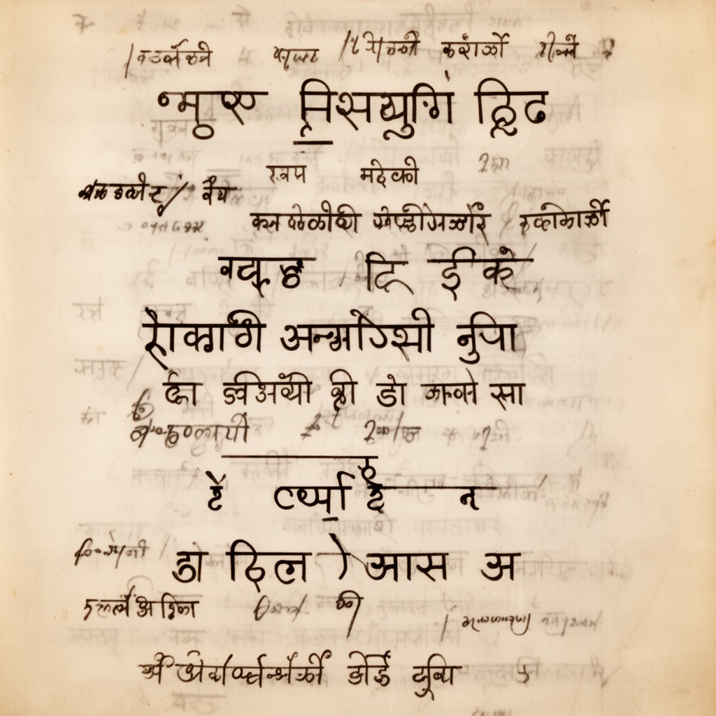 AI-generated illustration of Brahmic scripts