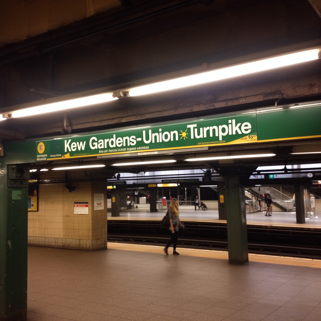 AI-generated illustration of Kew Gardens–Union Turnpike