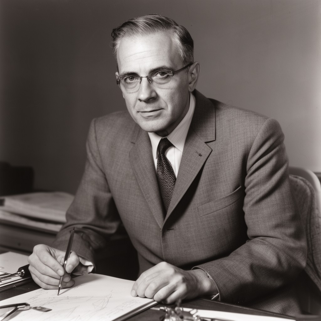 AI-generated illustration of Norris Bradbury