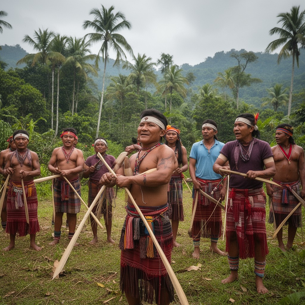 AI-generated illustration of Shuar people