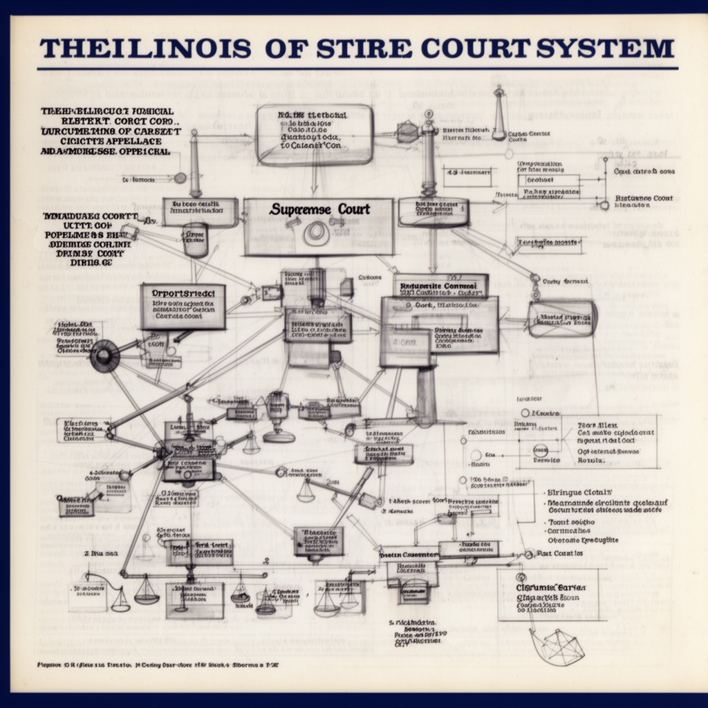 AI-generated illustration of Illinois state court system