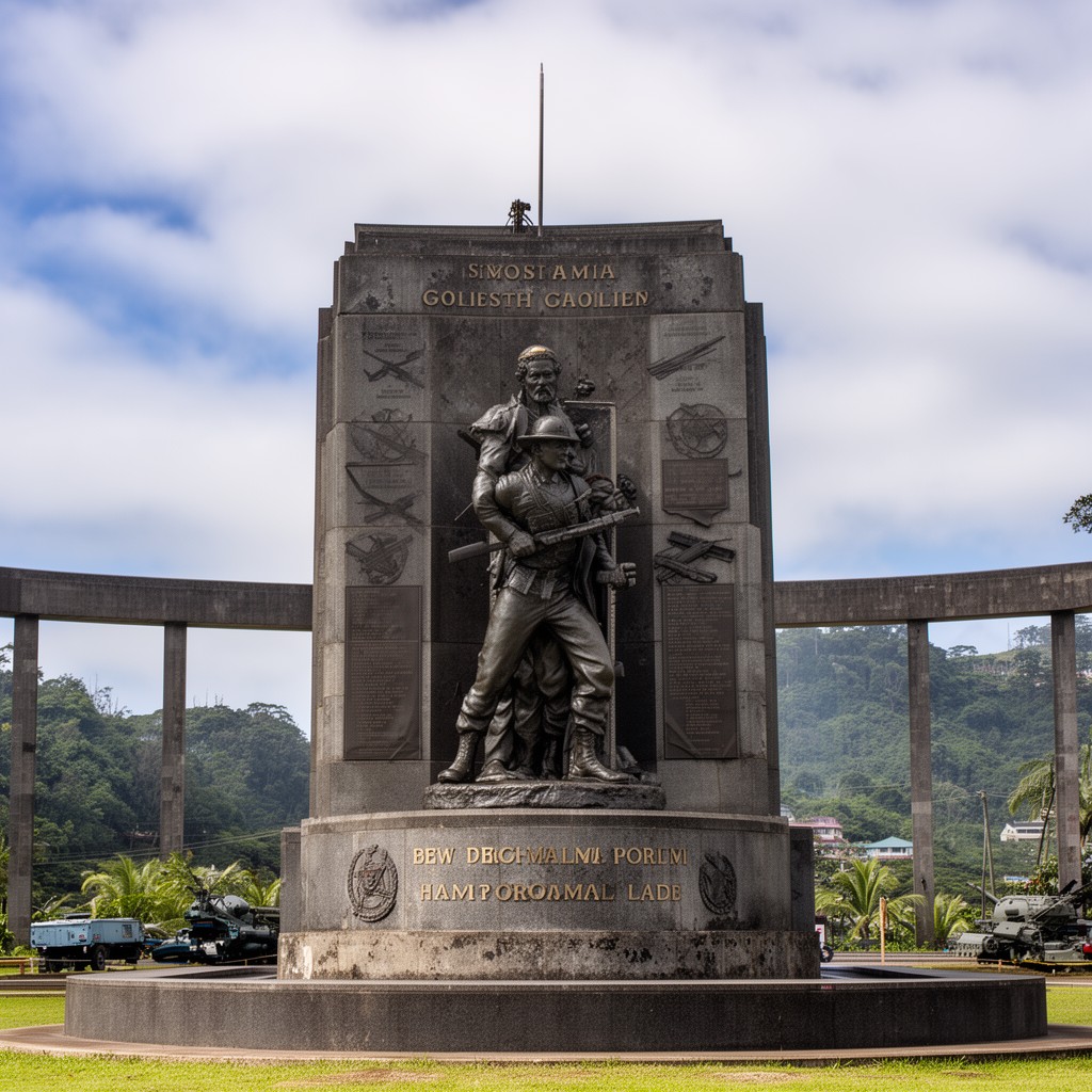 AI-generated illustration of US War Memorial Honiara