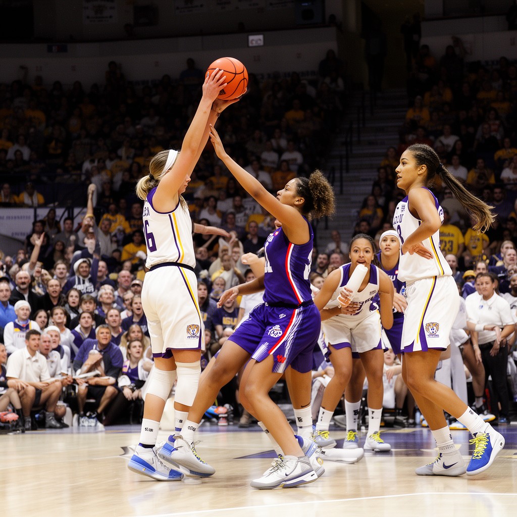 AI-generated illustration of LSU Tigers women’s basketball