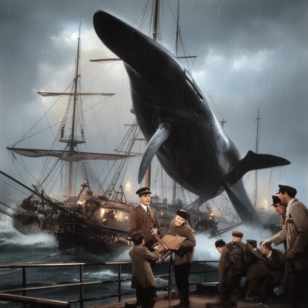 AI-generated illustration of Moby Dick (1956 film)