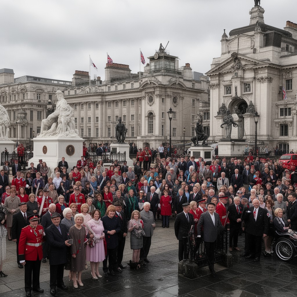 AI-generated illustration of Remembrance Sunday national service