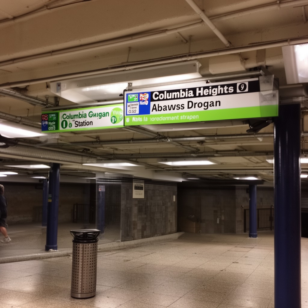 AI-generated illustration of Columbia Heights station