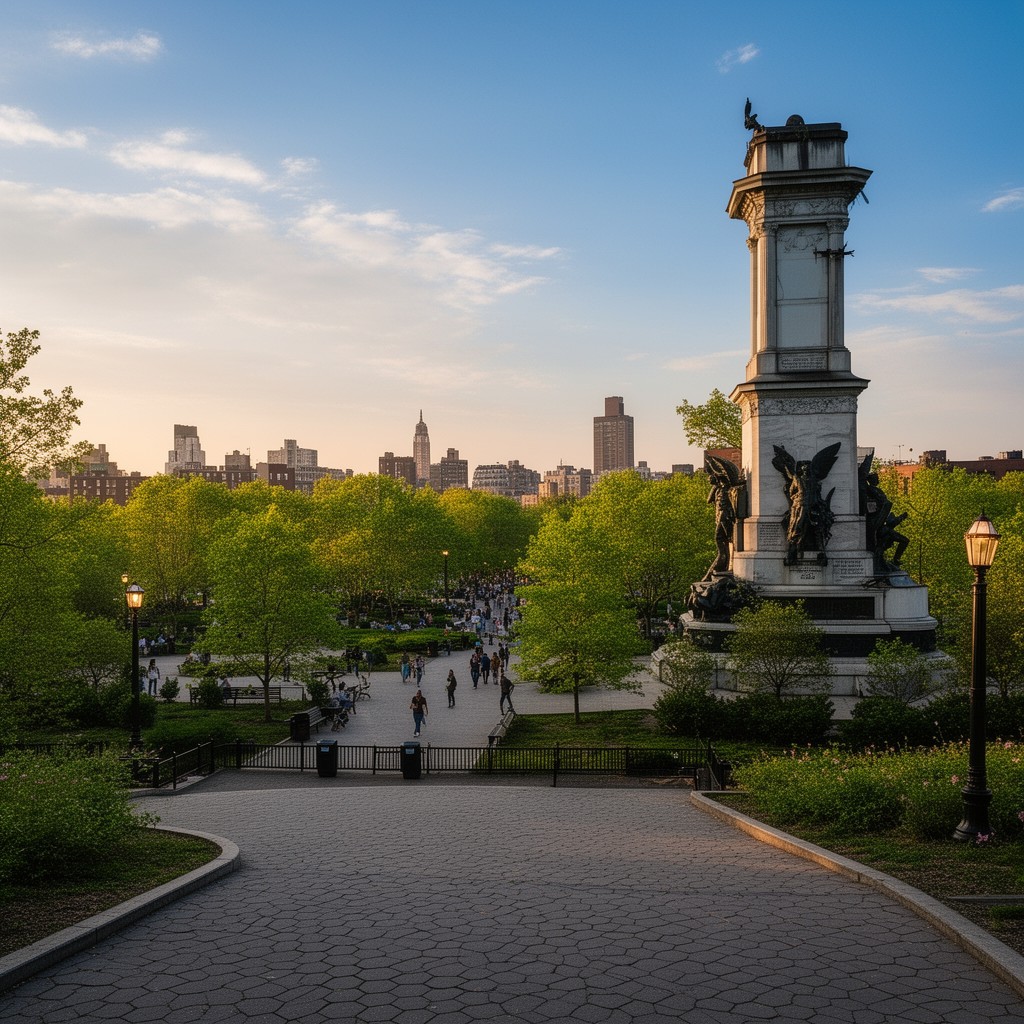 AI-generated illustration of Fort Greene Park, Brooklyn, New York