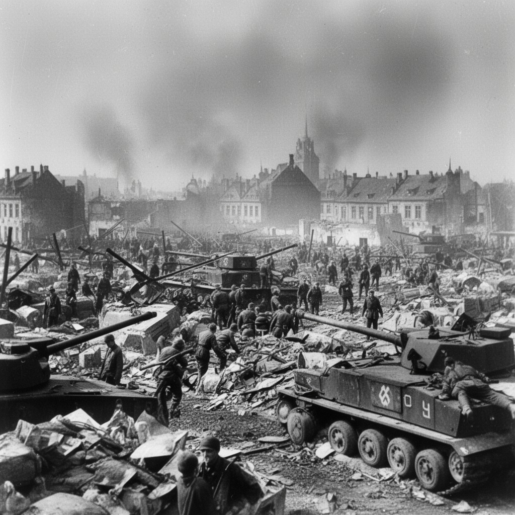 AI-generated illustration of Siege of Warsaw (1939)