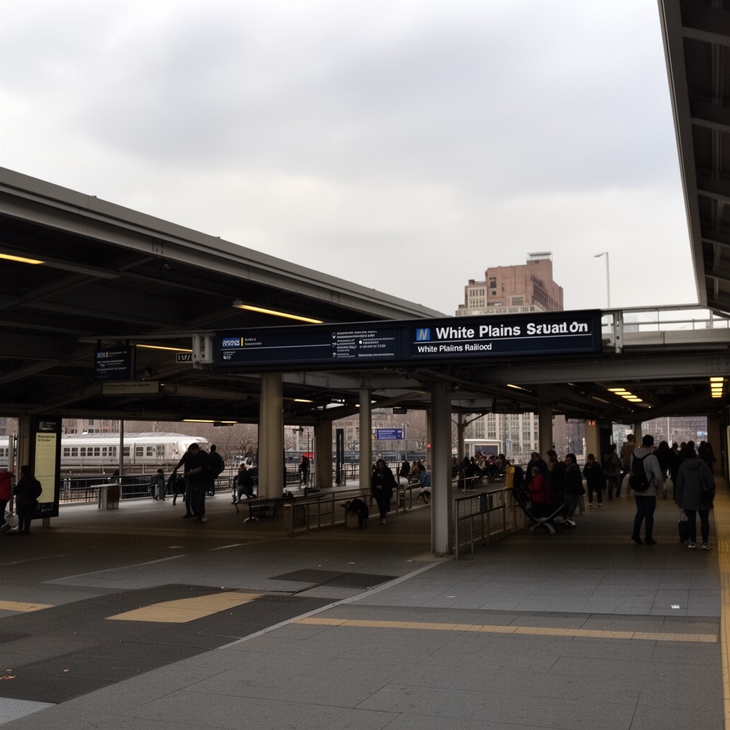 AI-generated illustration of White Plains station