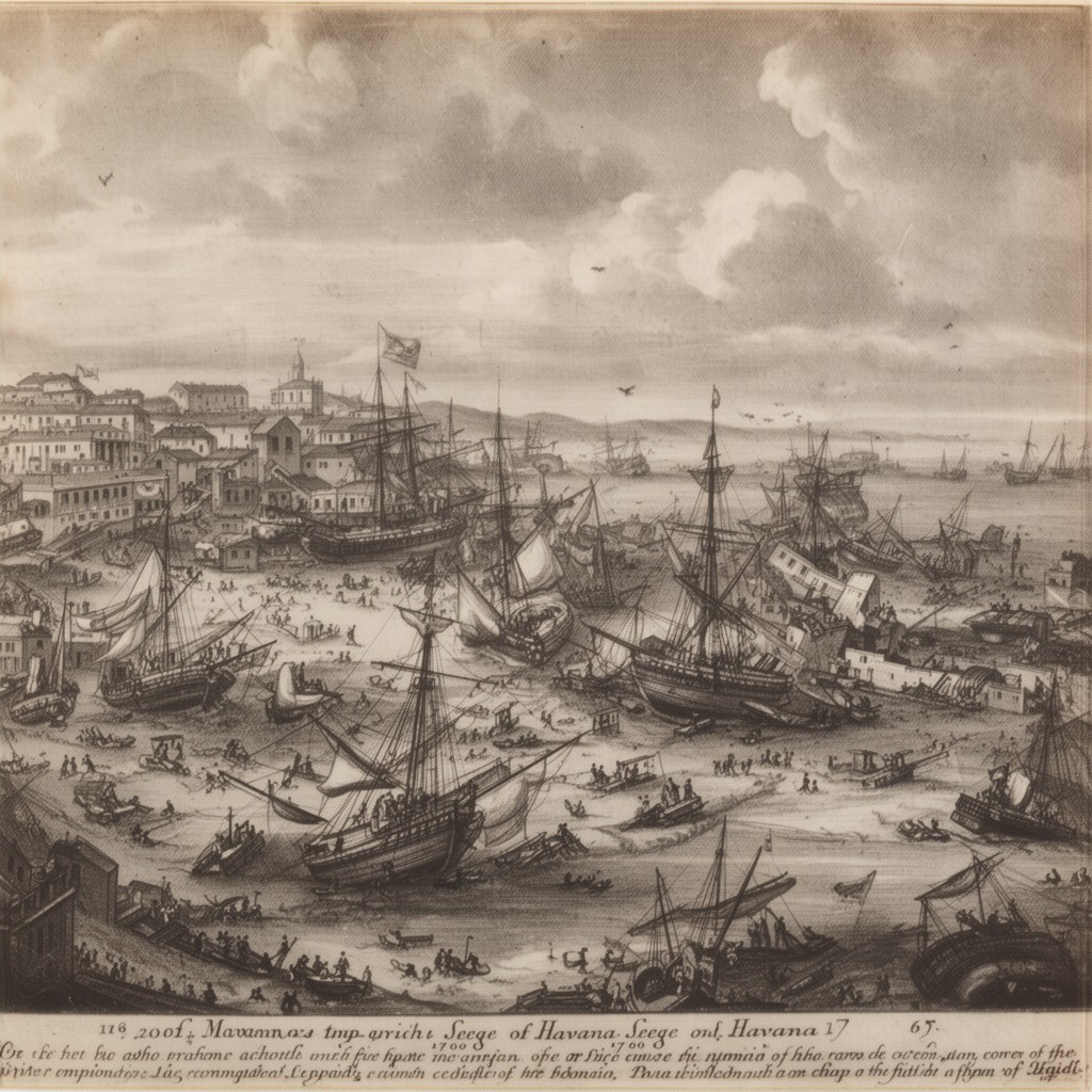 AI-generated illustration of Siege of Havana (1762)