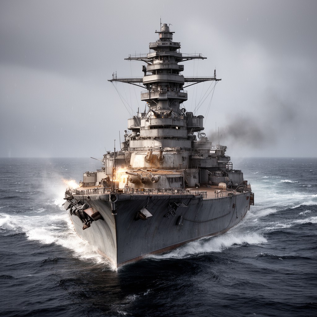 AI-generated illustration of IJN battleship Yamashiro