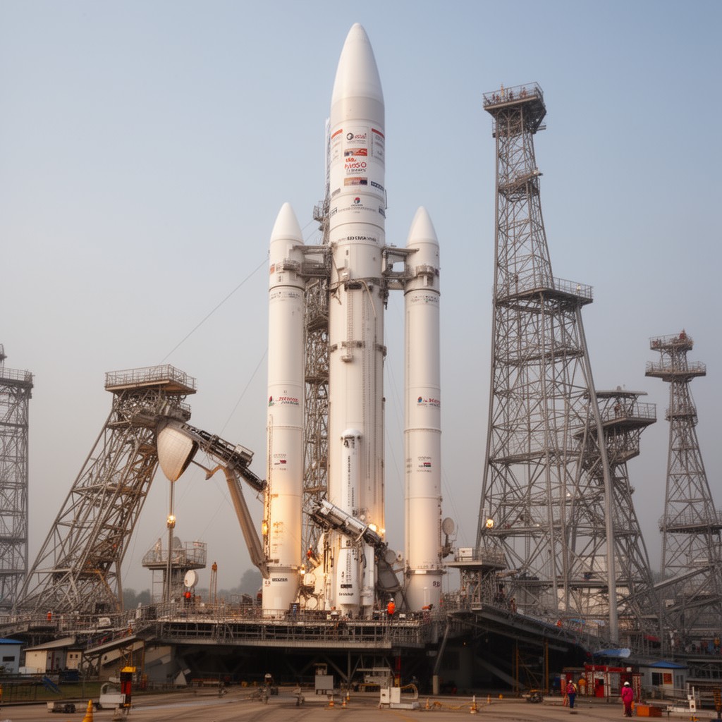 AI-generated illustration of GSLV Mk III / LVM3