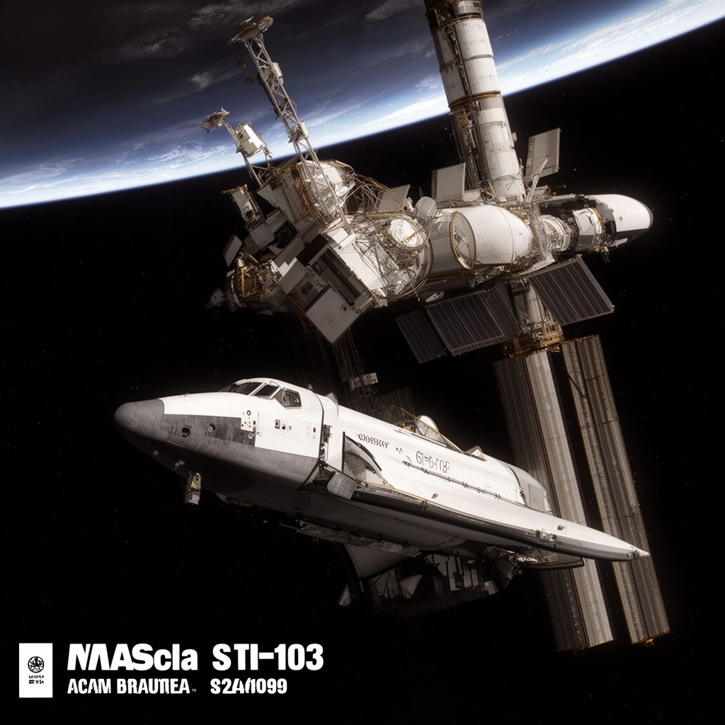 AI-generated illustration of STS-103