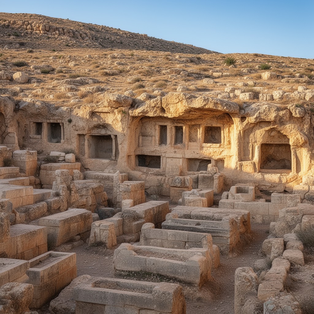AI-generated illustration of necropolis of Cyrene