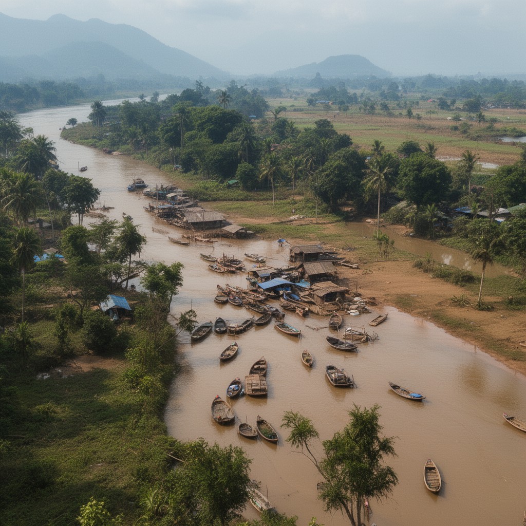 AI-generated illustration of Irrawaddy River