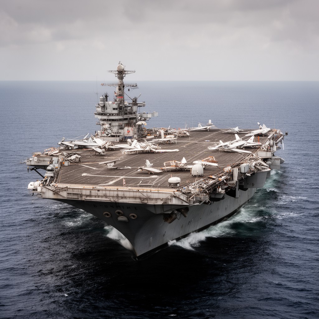 AI-generated illustration of USS Forrestal (CV-59)