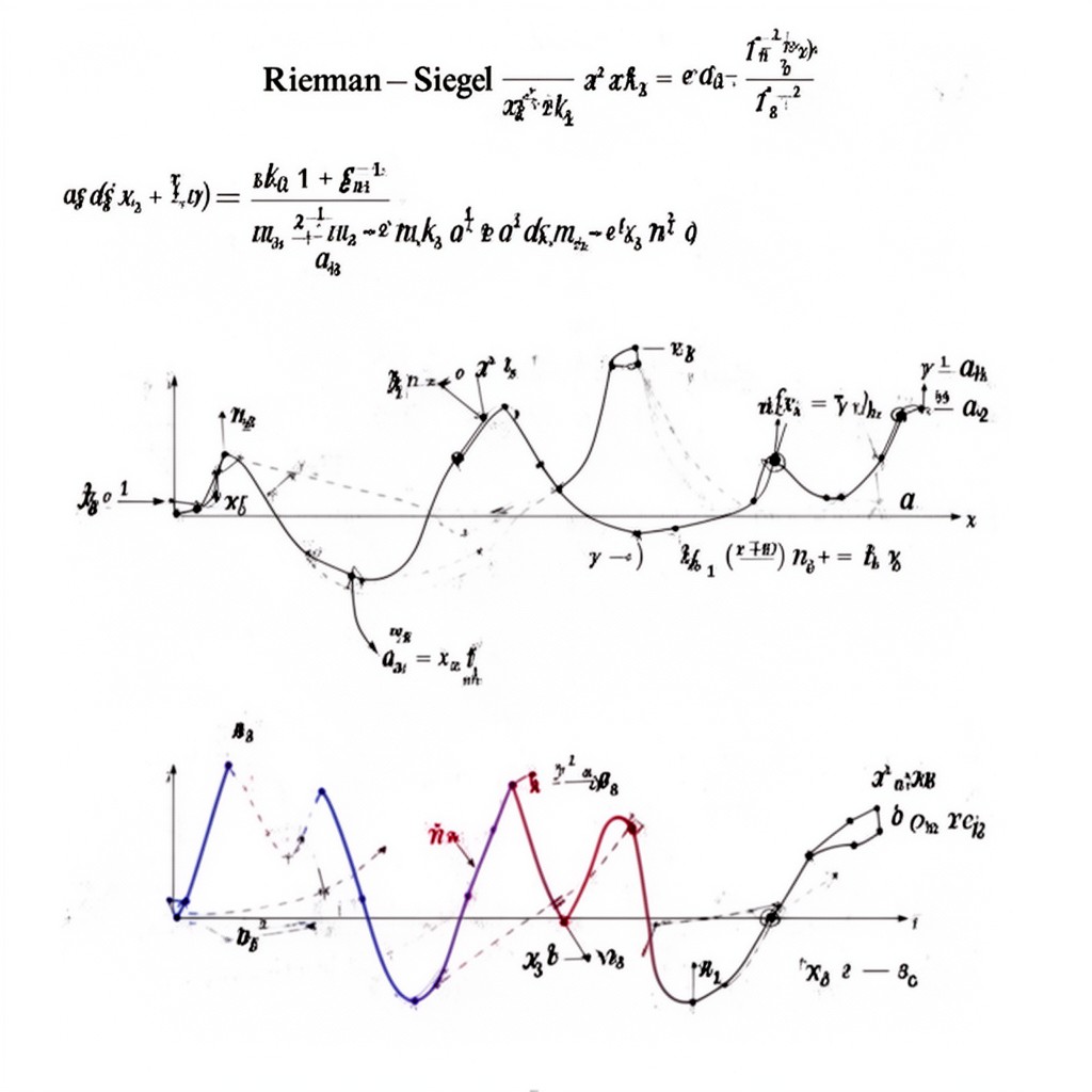AI-generated illustration of Riemann–Siegel formula