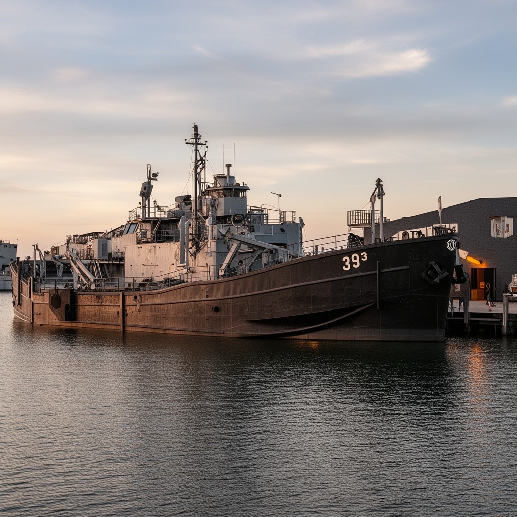 AI-generated illustration of USS LST 393