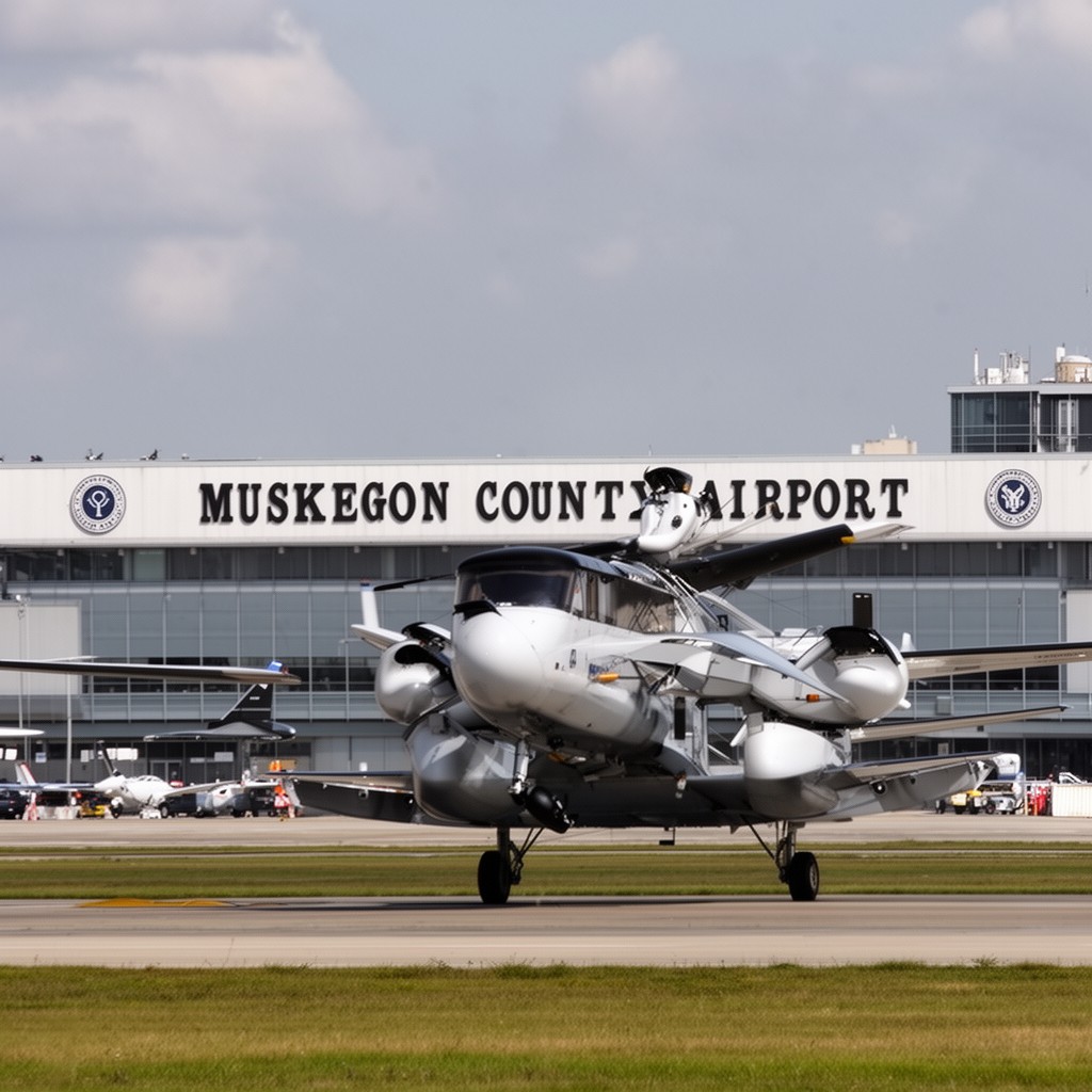 AI-generated illustration of Muskegon County Airport