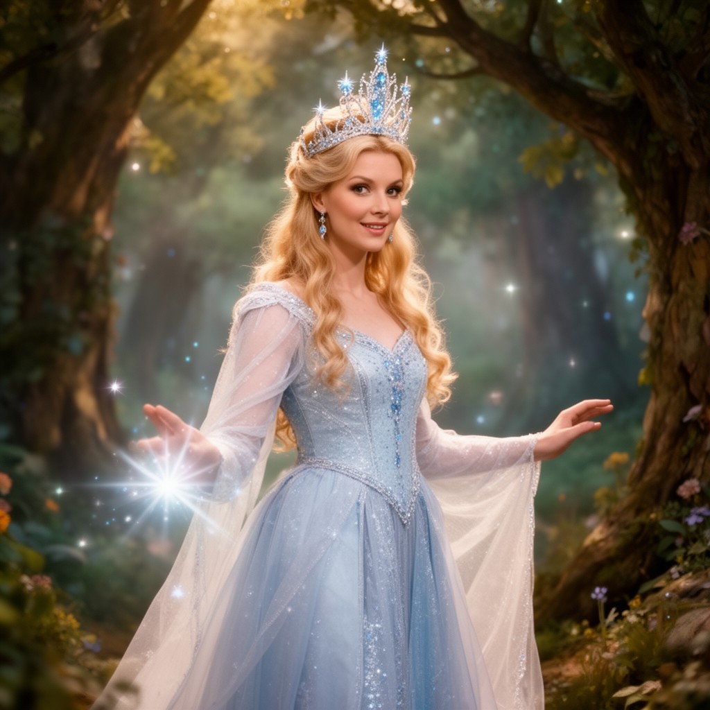 AI-generated illustration of Glinda the Good Witch