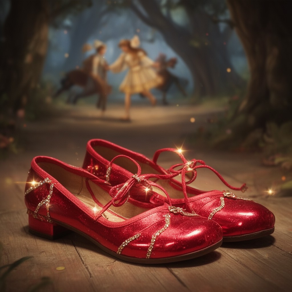 AI-generated illustration of ruby slippers