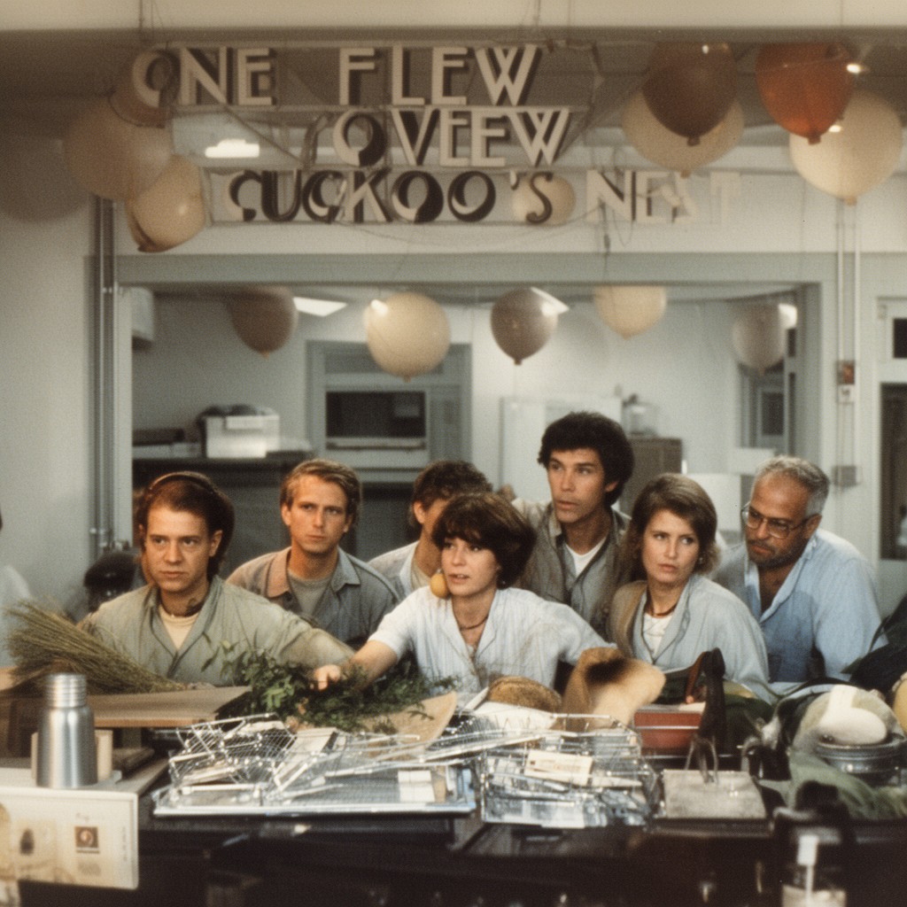AI-generated illustration of One Flew Over the Cuckoo's Nest