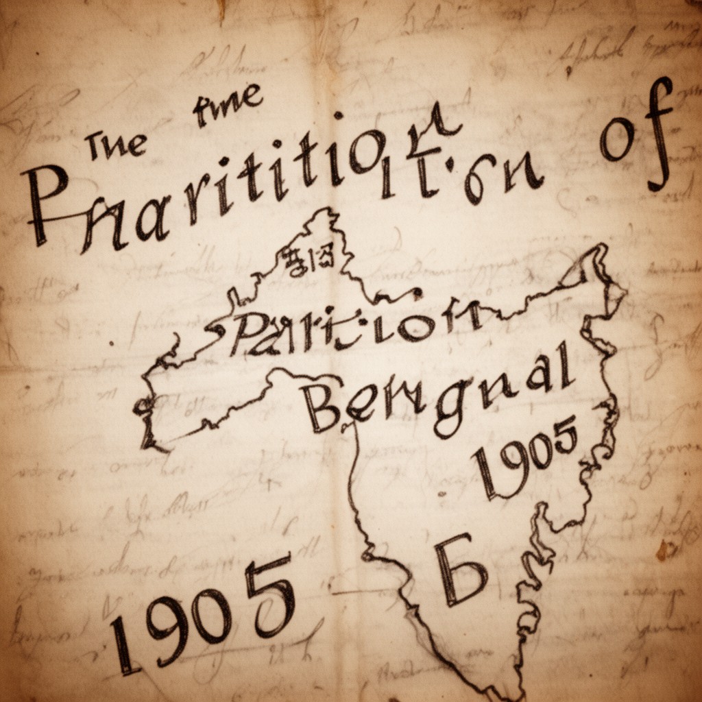 AI-generated illustration of Partition of Bengal 1905