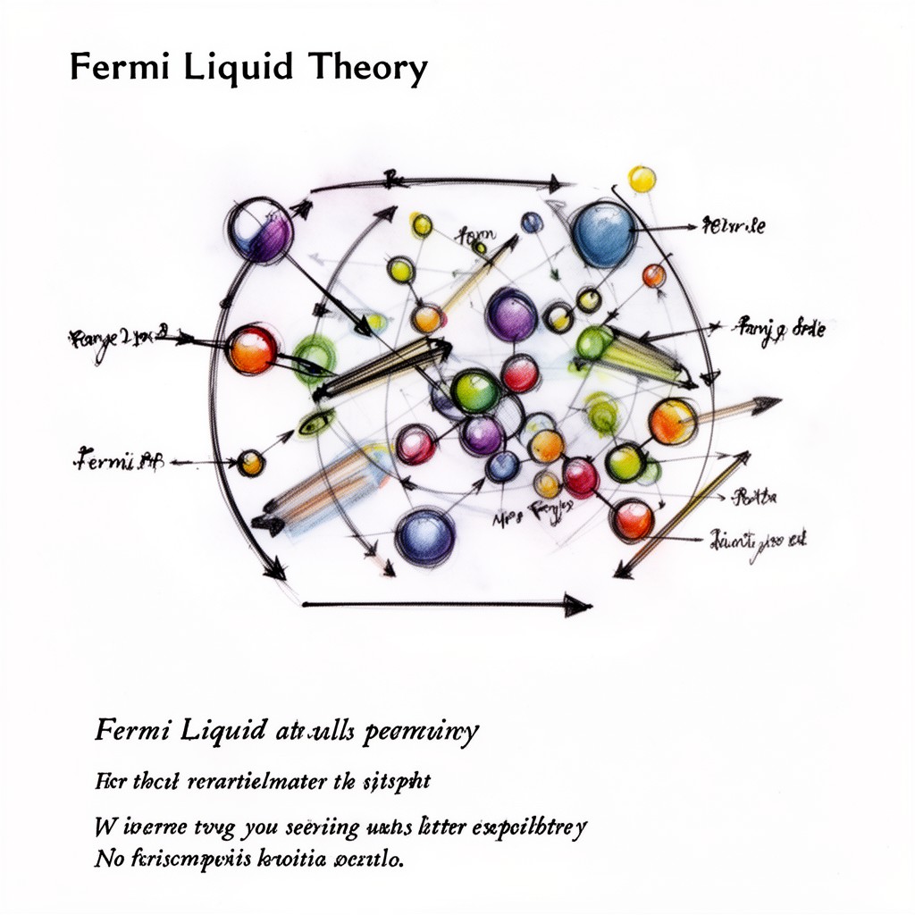 AI-generated illustration of Fermi liquid theory